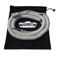 

Vox 29.5' High Quality TS 1/4 Male to TS 1/4 Male Right Angle Coiled Cable with Mesh bag, White