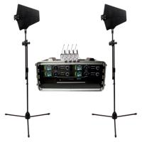 

VocoPro BenchMark-Quad Touring Grade True Diversity Wireless System, Antenna Distribution System w/2x Active Directional Antennas, 4x Body Pack Tx