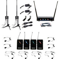

VocoPro Boost 600' Long-Range Digital Wireless Microphone System with 4x Headset/Lavalier Microphones
