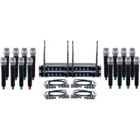 

VocoPro Acapella-16 Sixteen-Channel Digital Wireless System, Includes 12x UHF Handheld Microphones & 4x Digital-Quad Receivers