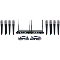 

VocoPro Acapella-8 Eight-Channel Digital Wireless System, Includes 8x UHF Handheld Microphones & 2x Digital-Quad Receivers