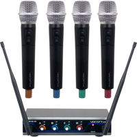 

VocoPro Digital-Quad-H 4-Channel UHF Wireless Handheld Microphone System with Receiver, 4x Handheld Microphones, 903.1 to 912.2MHz