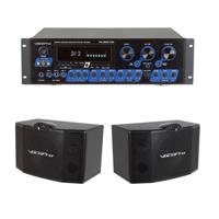 

VocoPro KR-3808 PRO Digital Karaoke Receiver with Key Control, Supports 3 Audio/Video Devices, Echo Effects, AM/ FM Tuner - With VocoPro SV-500 10" Three Way Vocal Speaker Pair