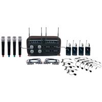 

VocoPro MIB-QUAD-8 8-Channel Wireless Handheld, Headset & Lapel Microphone System with 2x Receiver, 4x Bodypack Transmitters, 4x Handheld, 4x Headset and 4x Lavalier Mics