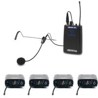 

VocoPro SILENTPA-IFB One Way Communication System for TV & Film Production, Includes 1 Transmitters & 4 Receivers, 900MHz