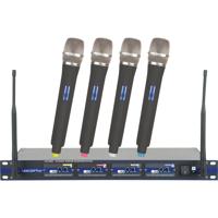 

VocoPro UHF-5800-XL Professional 4 Channel UHF Wireless Mic Package with XLR Cable and Mic Stands and Bag