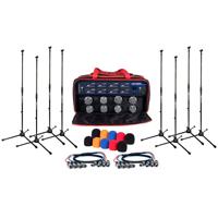 

VocoPro UHF-8800-XL Professional 8-Channel UHF Wireless Mic System, Includes UHF-8800 Receiver, 8x Handheld Mics, 2x XLR Cables, 8x Mic Stands and Carrying Bag, Band: 900 MHz