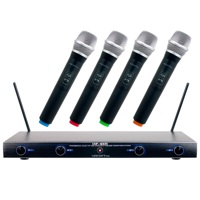 

VocoPro VHF-4005 4 Channel Rechargeable VHF Wireless Microphone System with Receiver and 4x Microphones, Channel 1