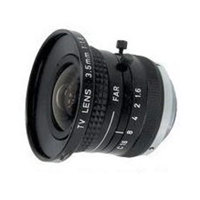 

ViewZ 3.5mm F1.6 FA Fixed Lens with Lock Screws and C-Mount for 1/2" Cameras, Manual Iris, Manual Focus