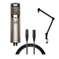 

Warm Audio WA-47jr Large Diaphragm FET Condenser Microphone - With Warm Audio WA-MBA Pro Microphone Boom Arm, Warm Audio Studio & Live XLR Cable, 10', Black