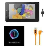 

Wacom Cintiq Pro 24" 4K UHD IPS Creative Pen Display with Pro Pen 2 Bundle with Capture One Pro Photo Editing Software, USB 3.0 Type A to USB-C Cable