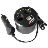 

Wagan Tech 2537-5 Twin USB/DC Cup Holder Adapter for iPad, 2.1Amp USB Power Ports