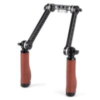 

Wooden Camera Rosette Handle Kit, Includes Rosette Bracket, 2x Rosette Handle, 2x Rosette Arm, Brown Leather