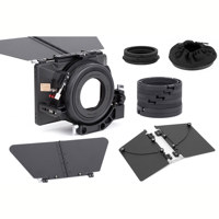 

Wooden Camera UMB-1 Universal Matte Box (Pro), Includes Swing Away Bracket, 2x Rotating 4x5.65 Filter Stages, Folding French Flag, 143mm Rubber Bellows, Swing Away Insert Set, NATO Standard Accessory Rails, Clamp On Adapter Set, Universal Cloth Donut, Lef