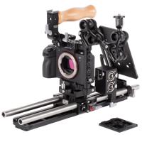 

Wooden Camera Sony A7/A9 Unified Accessory Kit (Pro), Includes Unified DSLR Cage (Small), 15mm Baseplate, 2x 15mm Rod, 3" Ultra Arm Monitor Mount, 12" Safety Dovetail, A-Box , Rod Clamp and Battery Slide