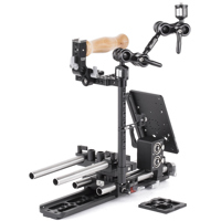 

Wooden Camera Nikon D810/D800 Unified Accessory Kit (Pro), Includes Unified DSLR Cage (Large), 15mm Baseplate, 2x 15mm Rod (6"), 2x 15mm Rod (9"), 3" Ultra Arm Monitor Mount, 12" Safety Dovetail, A-Box , Rod Clamp and Battery Slide