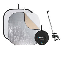 

Westcott 42" Illuminator Collapsible 6-in-1 Reflector Kit, Includes Diffusion Panel, Slip Covers - With Westcott Illuminator Arm for Reflectors