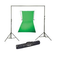 

Westcott 9x20 Feet Wrinkle Resistant Cotton Background, Green - Bundle With Flashpoint 10' Background Support System