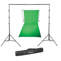 

Westcott 9x20 Feet Wrinkle Resistant Cotton Background, Green - Bundle With Flashpoint 13' Background Support System