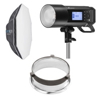 

Westcott Monolight Bundle Includes, Flashpoint XPLOR 400PRO TTL R2 Battery-Powered Monolight Bowens Mt Godox AD400 Pro, Westcott Rapid Box Switch Octa-S 26", Westcott Switch Insert (Bowens)