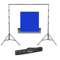 

Westcott Photo Basics 9' x 10' Blue Screen Cotton Background - Bundle With Flashpoint 13' Background Support System