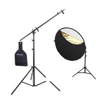 

Westcott Photo Basics 40" 5-in-1 Collapsible Reflector Kit with Case, Reflector Holder Arm & Stand - Bundle With Flashpoint 11.5' 5-Section Super Light Stand/Boom Extension/Reflector Holder Arm