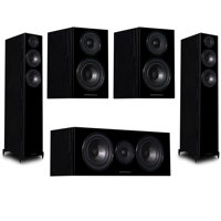 

Wharfedale Diamond 12.4 Dual 6.5" 2.5-Way Tower Floor Standing Speaker, Pair Black - With Diamond 12.0 4" 2-Way Bookshelf Speaker, Pair Black, 12.C Dual 5" 2-Way Center Channel Speaker, Pair Black