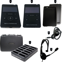 

Williams Sound Digi-Wave INT 4 400 Series Rechargeable Interpretation System, Includes 3x DLT 400 Transceivers, 21x DLR 400 RCH Receivers & MIC 144 Headset Microphones