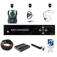 

Williams Sound FM 558-12 Pro D Plus Large Area Dual FM and Wi-Fi Assistive Listening System, Includes FM T55 D Transmitter with Dante Input, 12x PPA R38N Receivers