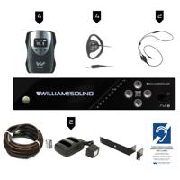 

Williams Sound FM 558 Pro D Plus Large Area Dual FM and Wi-Fi Assistive Listening System, Includes FM T55 D Transmitter with Dante Input, 4x PPA R38N Receivers