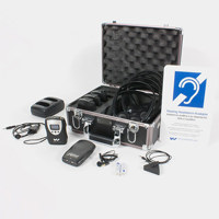 

Williams Sound FM ADA Rechargeable Compliance Kit, Transmitter, 4x Receiver, 4x Headphone, MIC 090/049 Mic, Case, 2x Neckloop, Charger, 5x Battery, Wall Plaque