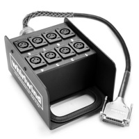 

Whirlwind 50' DB25 Male to Stage Box with 8 XLRM Gold/Digidesign/Tascam Analog Pinout, Canare MR202-8AT