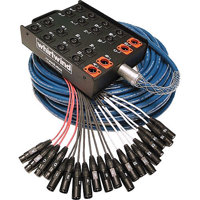 

Whirlwind 100' Box to Fan 10 XLR Returns Medusa Elite Snake Cable with SnakeSkin/Pig Bag, 32 XLR Inputs