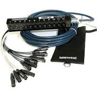 

Whirlwind 250' Box to Fan 10 XLR Returns Medusa Elite Snake Cable with SnakeSkin/Pig Bag, 48 XLR Inputs