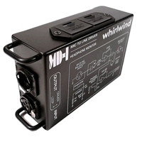 

Whirlwind MD-1 Mic to Line Driver with Headphone Monitor, 600Ohms Output Impedance, 6Hz-25kHz Frequency Response, 3-Pin XLR Male Input, 3-Pin XLR Female Output