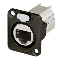 

Whirlwind Neutrik D-Shape CAT6A Panel Connector, Feedthrough, Shielded, etherCON, Black Housing