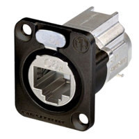 

Whirlwind Neutrik D-shape CAT6A Panel Connector, Shielded, etherCON, IDC Termination, Black Housing