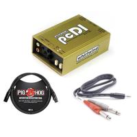 

Whirlwind pcDI Stereo Direct Box with RCA and 1/8" Mini Unbalanced Inputs for PC Cards and Phono Preamp Level Conversion - With 3' 8mm XLR Microphone Cable, 10ft Stereo 3.5mm Male Two Phone Plugs Y-Cable