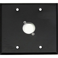 

Whirlwind WP2B/1NDH Wall Mounting Plate, 2 Gang, Punched for 1 Neutrik D XLR, Black