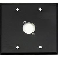 

Whirlwind WP2B/1NDH Wall Mounting Plate, 2 Gang, Punched for 1 Neutrik D XLR, Black