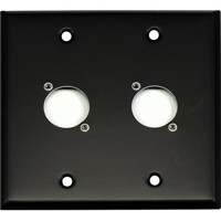 

Whirlwind WP2B/2NDH Wall Mounting Plate, 2 Gang, Punched for 2 Neutrik D XLRs, Black