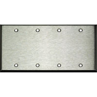 

Whirlwind WP4/0H Wall Mounting Plate, 4 Gang, Blank, Stainless Steel
