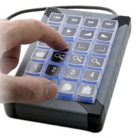 

X-Keys Virtual COM XK-24 24-Keys USB Programmable Keypad, Blue and Red Backlighting