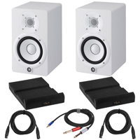 

Yamaha 2x HS5 5" 70W Powered Two-Way Studio Monitor, 5-Inch Woofer and 1-Inch Tweeter (White) Bundle with 2x Isolation Pads, 2x 15-Foot XLR M to XLR F Microphone Cable, 10-Foot Y Splitter Cable