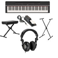 

Yamaha P-121 73-Key Digital Piano (Black), Bundle with Bench, Stand, Sustain Pedal and H&A Studio Headphones