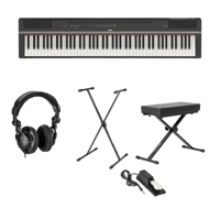 

Yamaha P-125 88-Note Digital Piano with Weighted GHS Action, Black + Keyboard Stand + Keyboard Bench + Keyboard Pedal + Studio Monitor Headphones