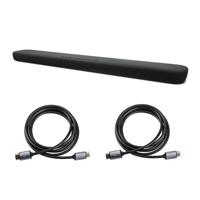 

Yamaha YAS-109 2-Channel Sound Bar with Dual Built-In Subwoofers and Alexa Built-In, Black Bundle with 2 Pack H&A High-Speed HDMI 2.0 Cable with Ethernet 6 Feet