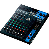 

Yamaha MG10 10-Input Stereo Mixer, 20Hz-48kHz Frequency Response, 4x Mic/Line Combo Inputs, 6x 1/4" Line Inputs, +48V Phantom Power