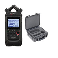 

Zoom H4n Pro 4-Input/4-Track Portable Handy Recorder with Onboard X/Y Mic Capsule, All Black - With SKB 3I0907-4B-01 Hardcase for Zoom H4n Recorder