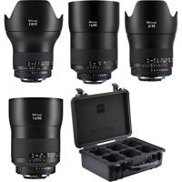 

Zeiss Milvus 2.8/21, Milvus 2/35, Milvus 1.4/50 and Milvus 1.4/85 ZE Lenses for Canon EF with Transport Case & Gears